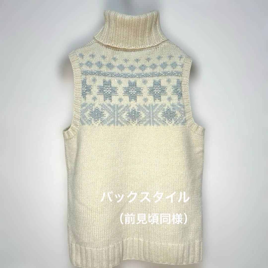 美品☆ラルフローレン カシミヤ100％ ニットベスト 雪柄 アイボリー 激レア