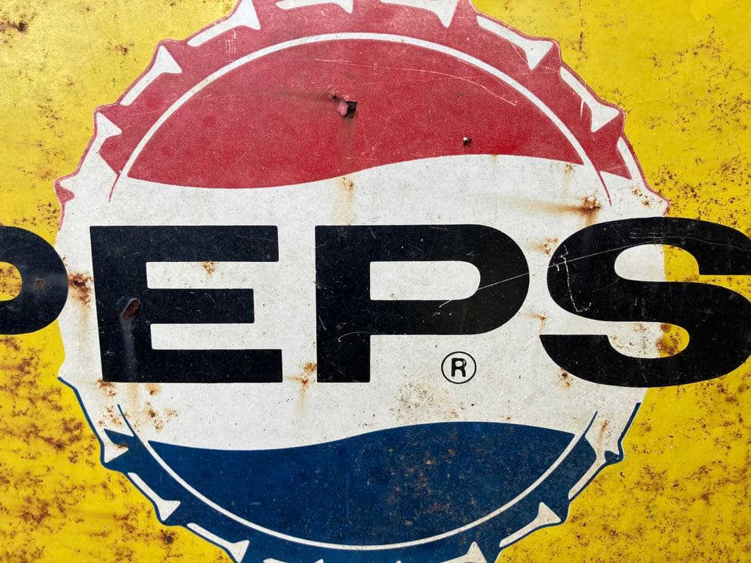 Y*u様 ペプシコーラ 昭和レトロ 当時物 ホーロー看板 PEPSI ペプシコー