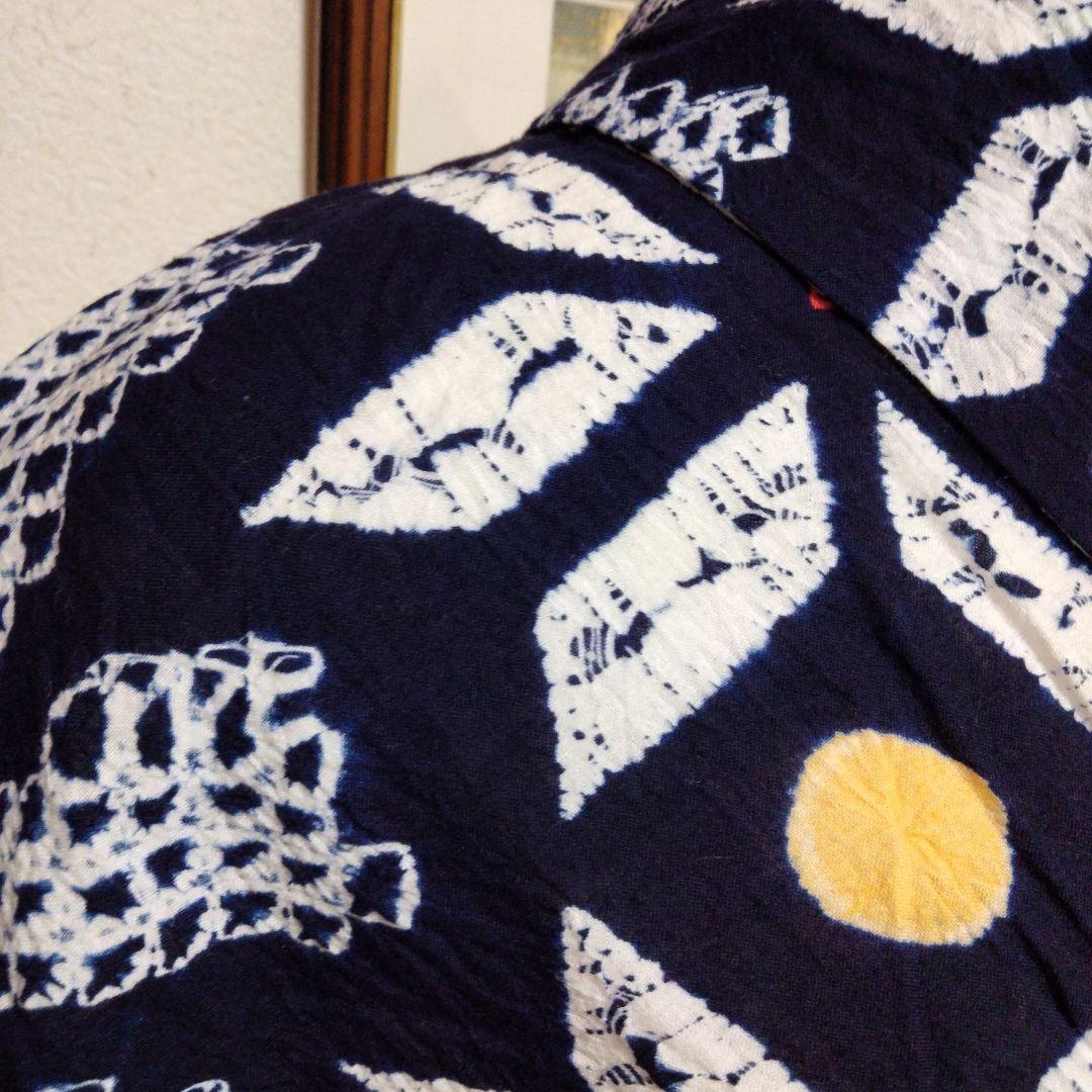 有松絞り浴衣　L　裄70 肩身丈165　美品