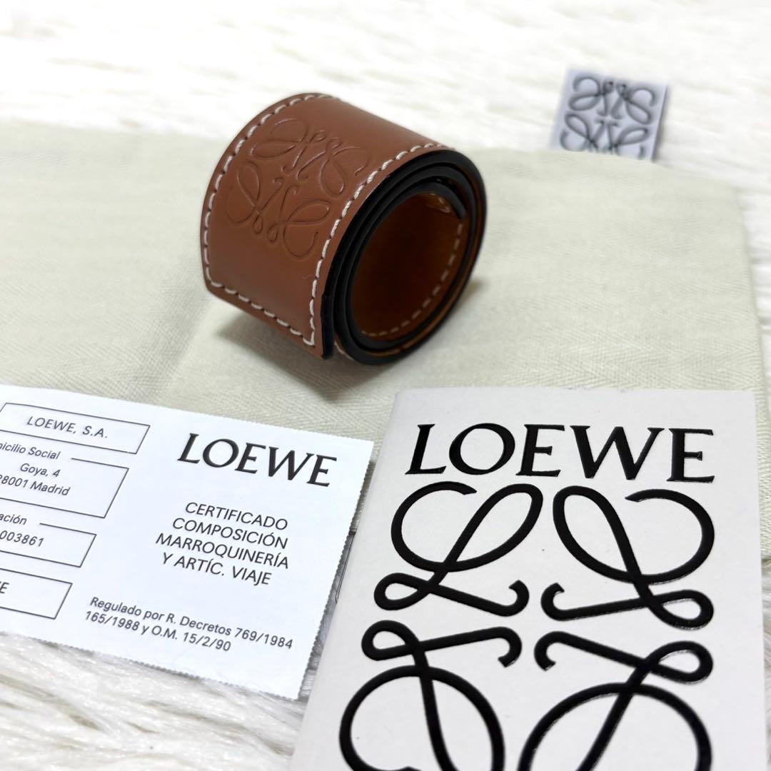 【現行モデル・美品】ロエベ スラップ ブレスレット レザー バングル アナグラム