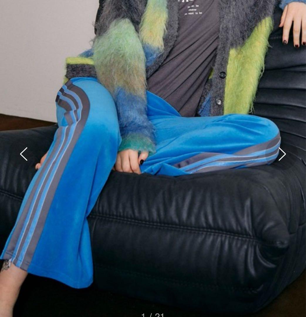 MAISON SPECIALメゾンスペシャル サイドライン フレアパンツ ベロア