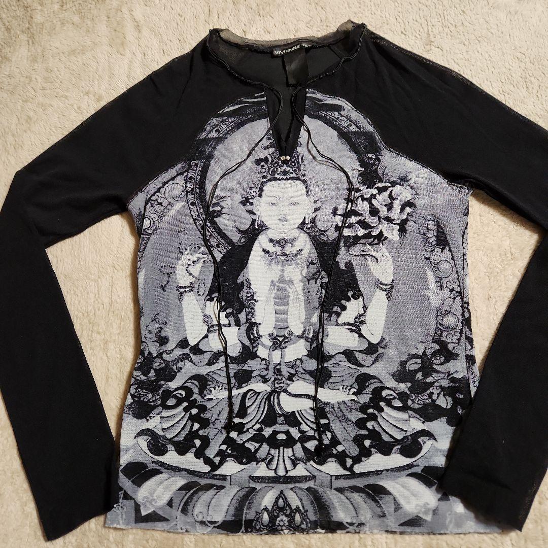 ヴィヴィアンタム仏像プリント 長袖トップス