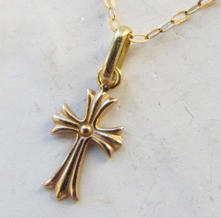 みーたん♡様☆K18 クロス ネックレス トップ 18K 刻印 18金 新品