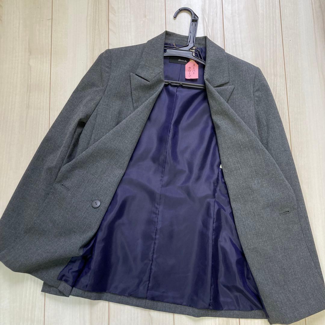 allureville リオペルダブルブレストジャケット　S 金ボタン　グレー