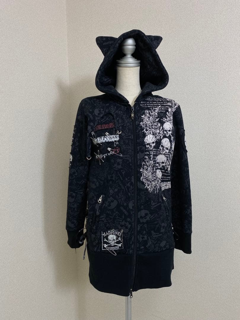 MAD PANKS 猫耳 ロングパーカー 平成