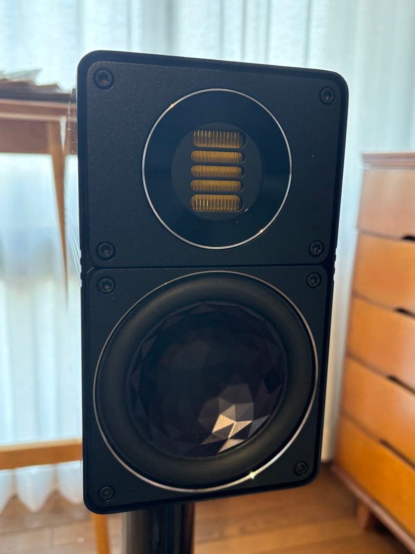 Pooh　ELAC BS312.2 ペア純正グリル　黒御影石Aボード付