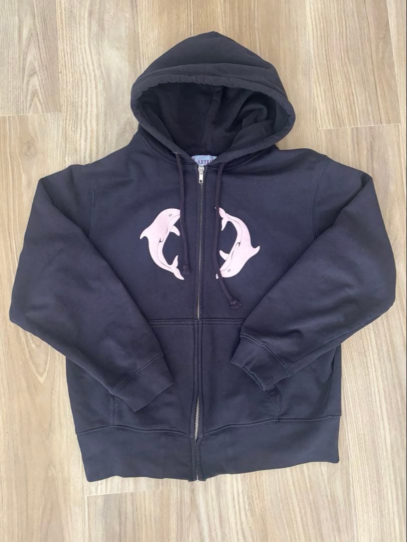 トップス Labyrins Two Dolphins Zip Hoodie Navy