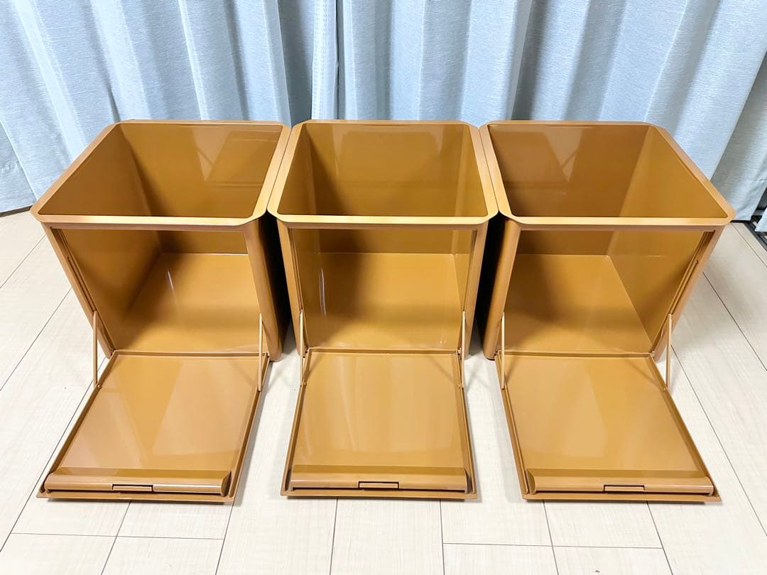 タッパーウエア マルチオーガナイザー 3段 キャスター付き ブラウン