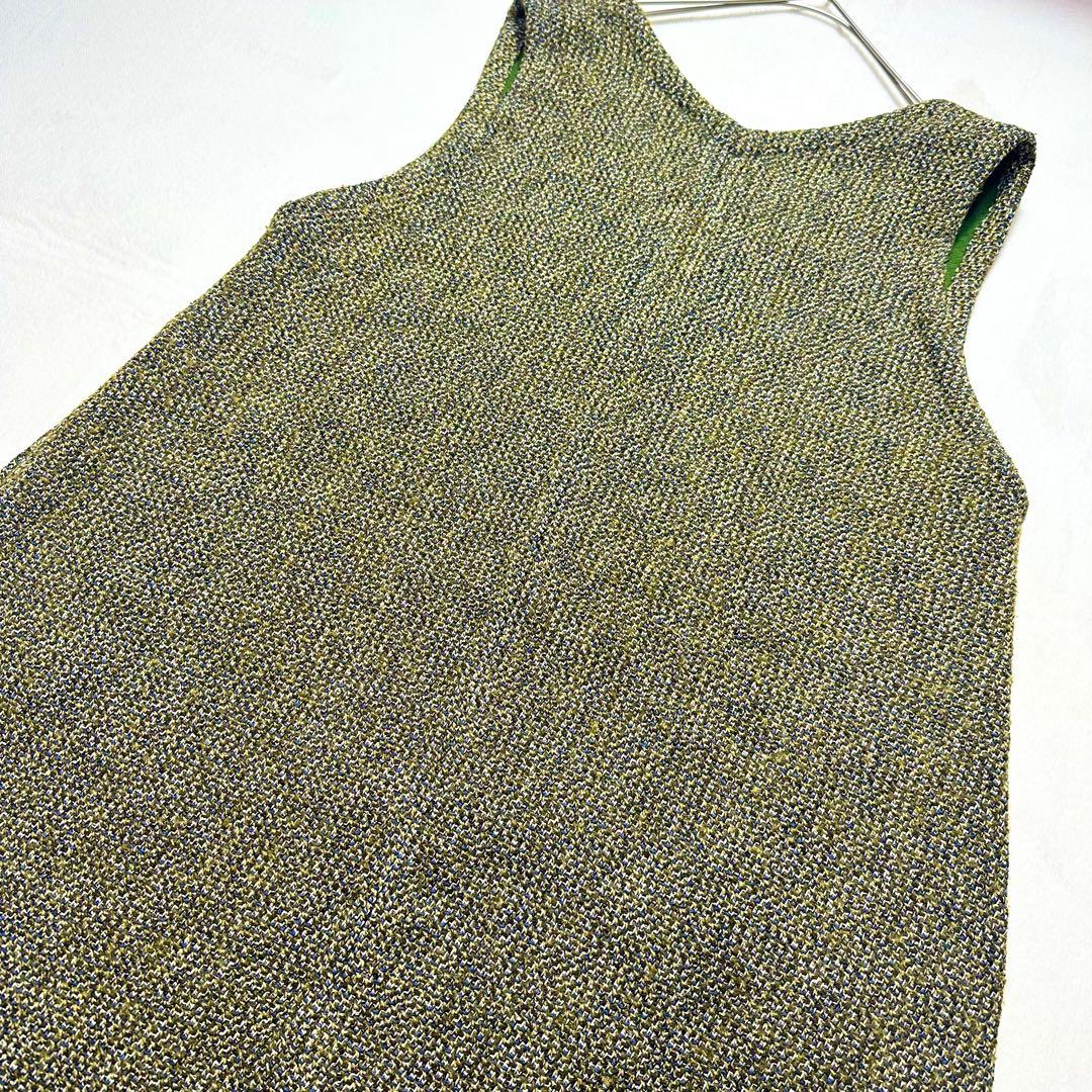 45R アーミッシュツイードワンピース ノースリーブ チュニック 大きいサイズ