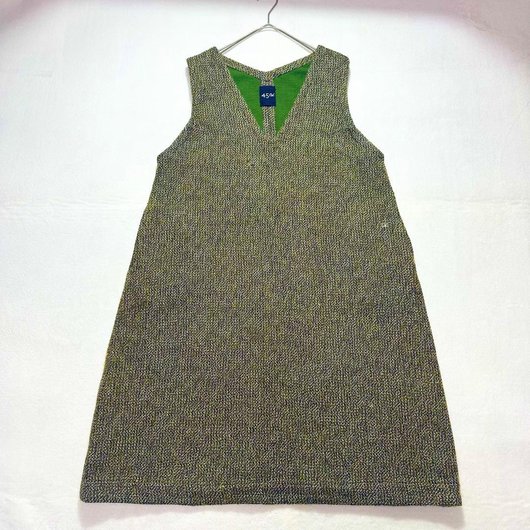 45R アーミッシュツイードワンピース ノースリーブ チュニック 大きいサイズ