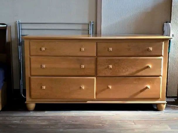 ナチュラルウッド 6引き出しチェスト