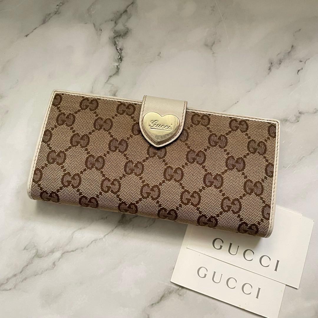 GUCCI グッチ ラブリーハート GGキャンバス 長財布　0108-⑩