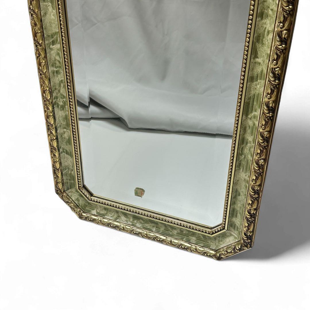 【良品】アンティーク イタリア製 八角 壁掛 姿見