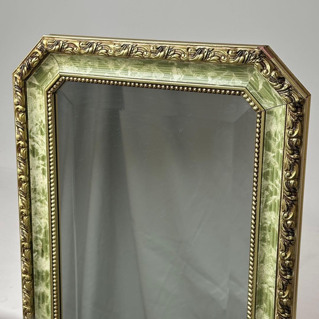 【良品】アンティーク イタリア製 八角 壁掛 姿見