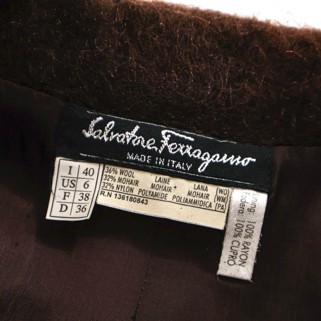 H4637◾️サルヴァトーレフェラガモ　モヘアウール　ダブルジャケット　Y2K