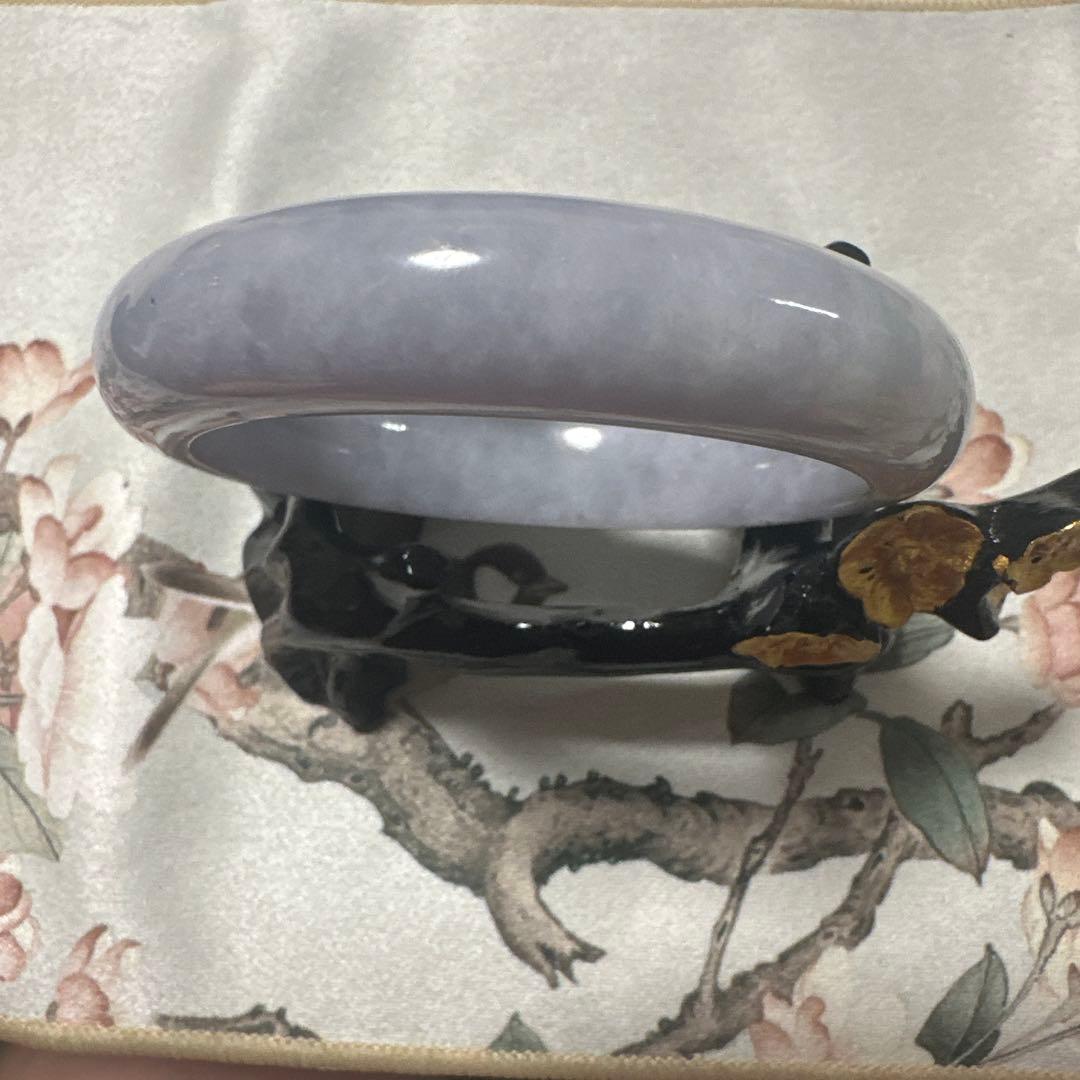 天然翡翠バングル（淡紫灰色・内径58.0mm）