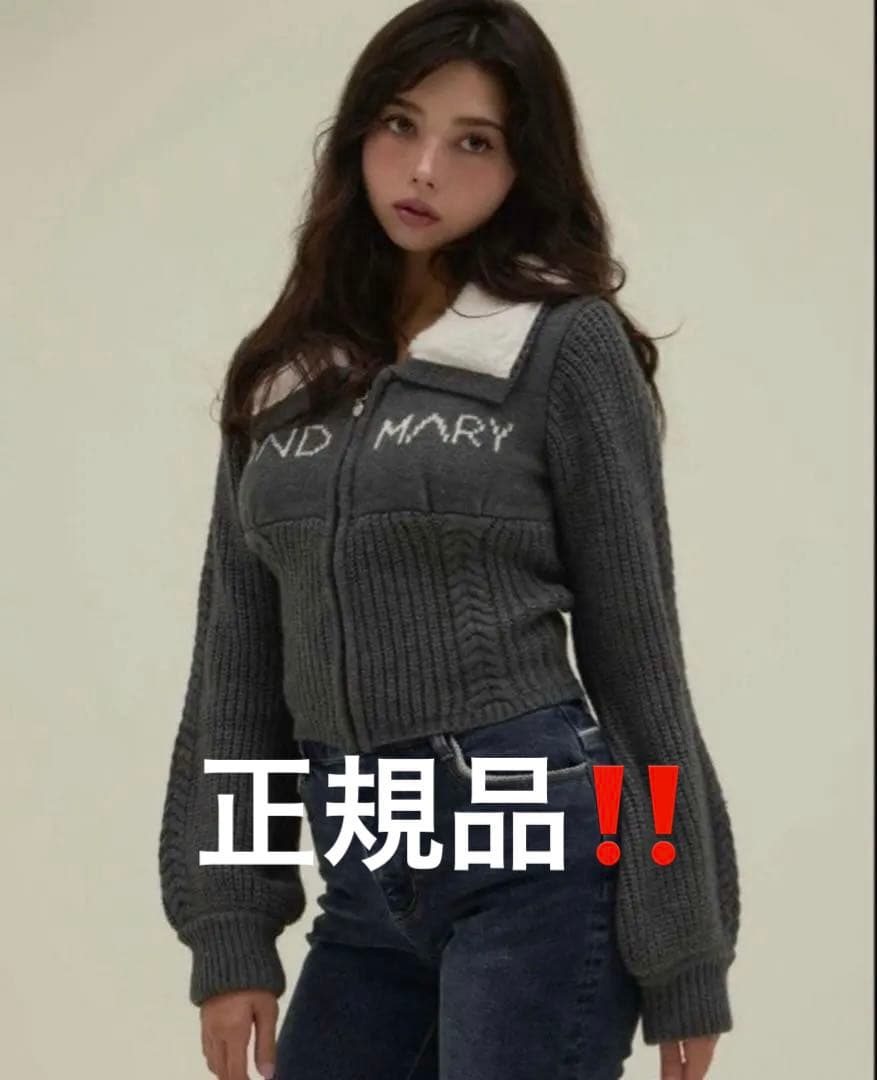 Mary logo zip tops ANDMARY アンドマリー　gray