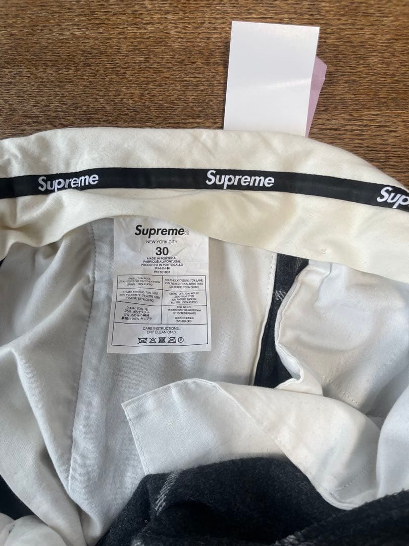 シュプリーム supreme トラウザーズ 22aw ウールパンツ　30インチ