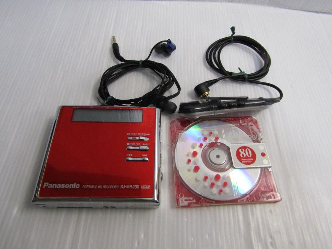 A3338 Panasonic SJ-MR230-R レッド ポータブルMD