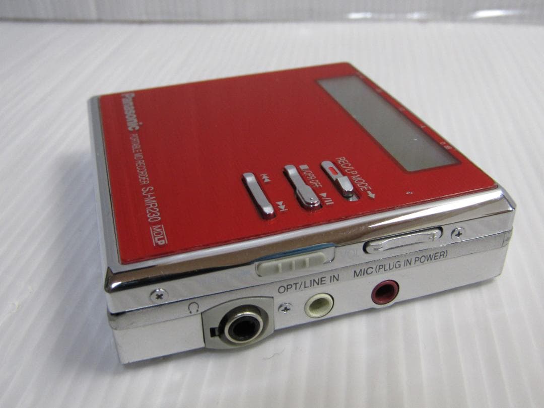 A3338 Panasonic SJ-MR230-R レッド ポータブルMD