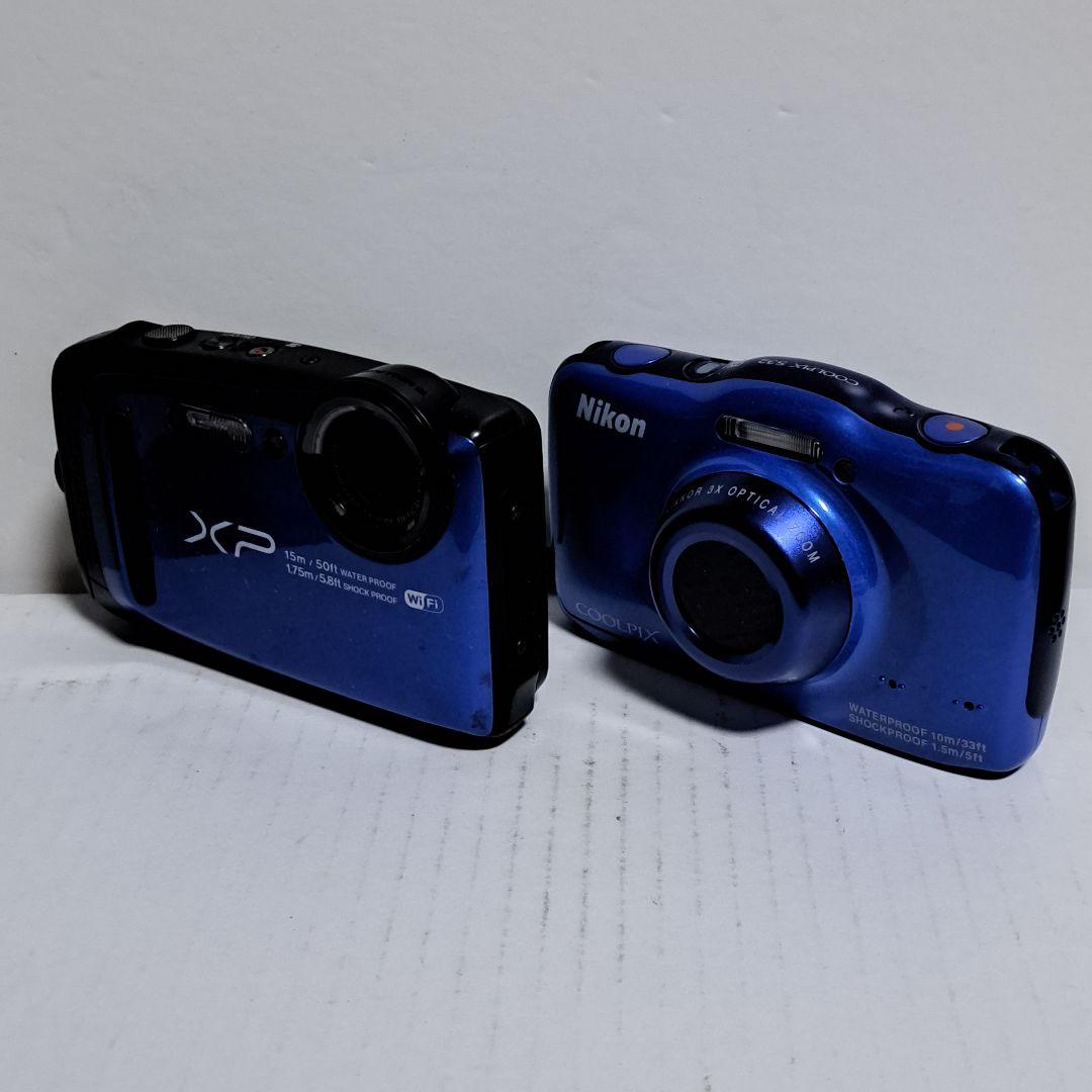 COOLPIX S32 FinePix XP90 2台セットジャンク動作未確認