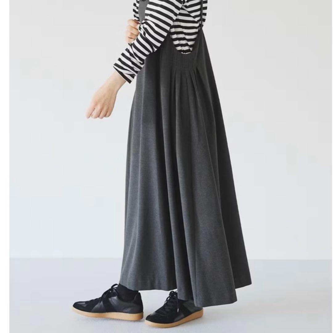 北欧暮らしの道具店　サロペットスカート　チャコール　S クリーニング済み