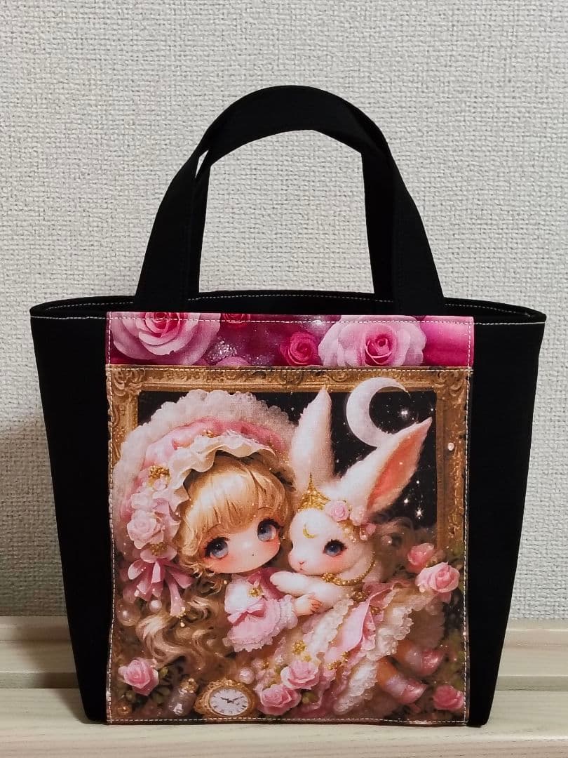 【受注制作】両面ミニトート（内側あり）3点、 両面巾着袋 （裏地あり）1点