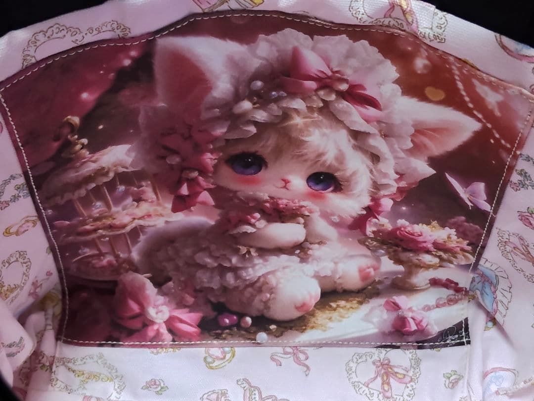 【受注制作】両面ミニトート（内側あり）3点、 両面巾着袋 （裏地あり）1点