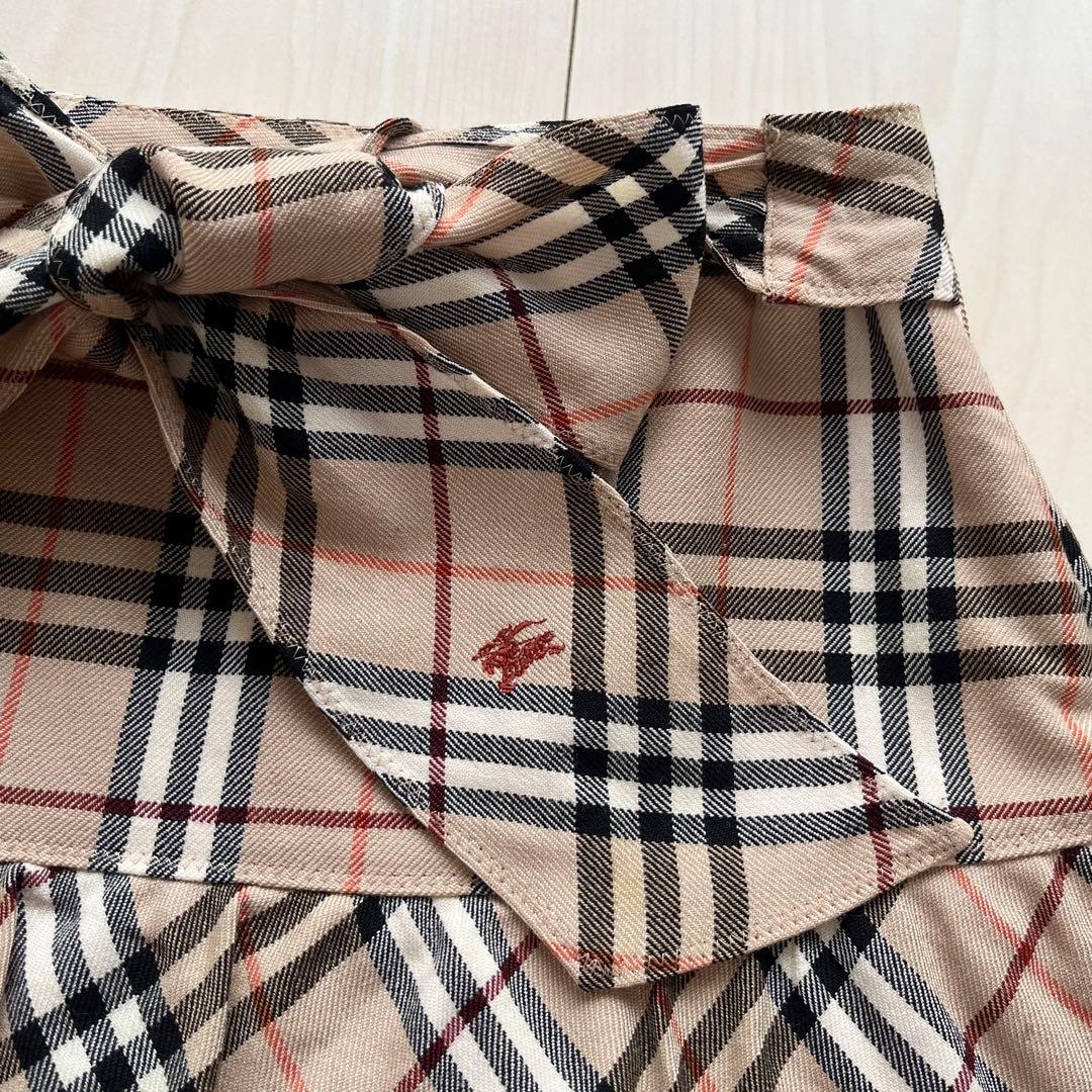 Y2Kバーバリーブルーレーベル ノバチェック ティアード フリル ミニ スカート