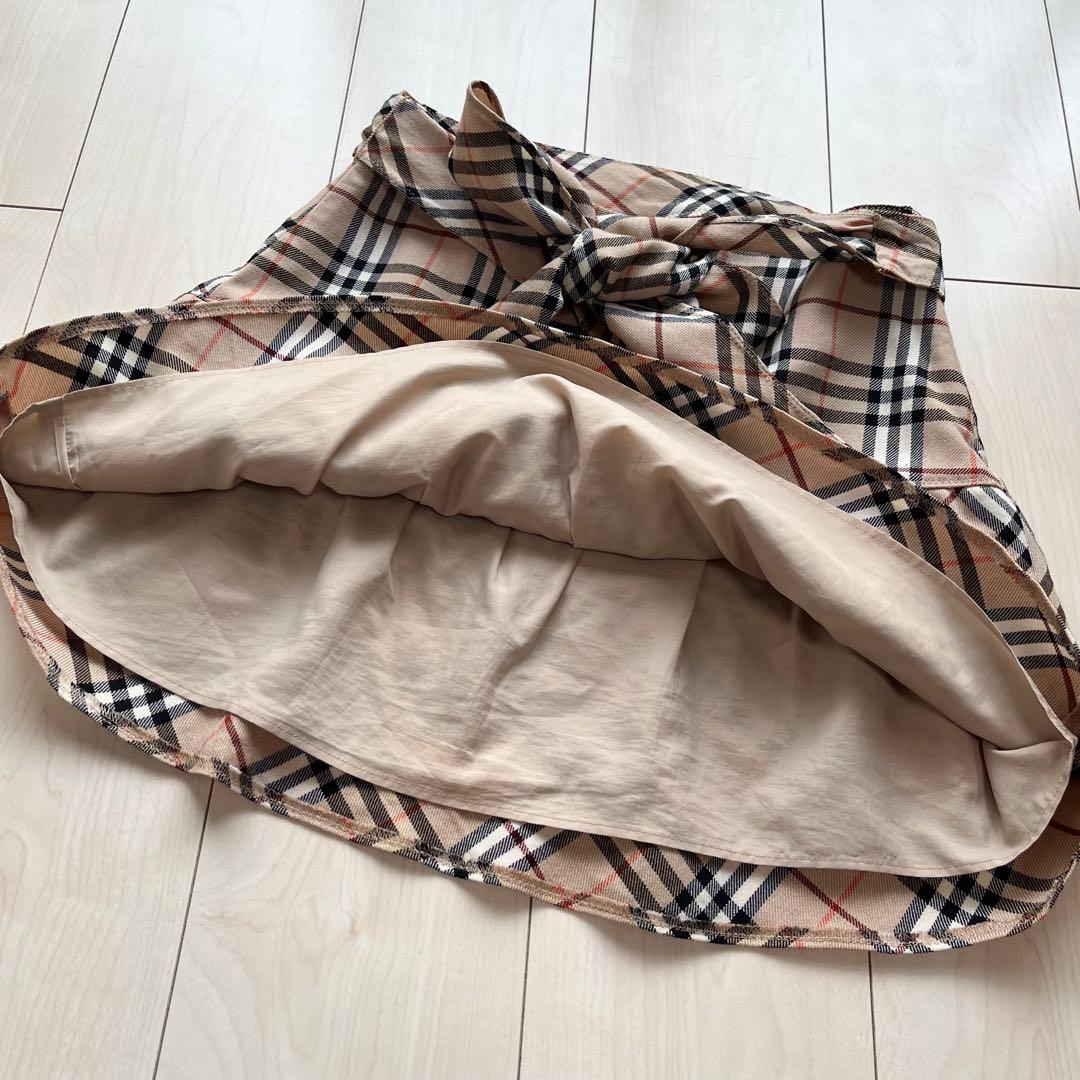 Y2Kバーバリーブルーレーベル ノバチェック ティアード フリル ミニ スカート