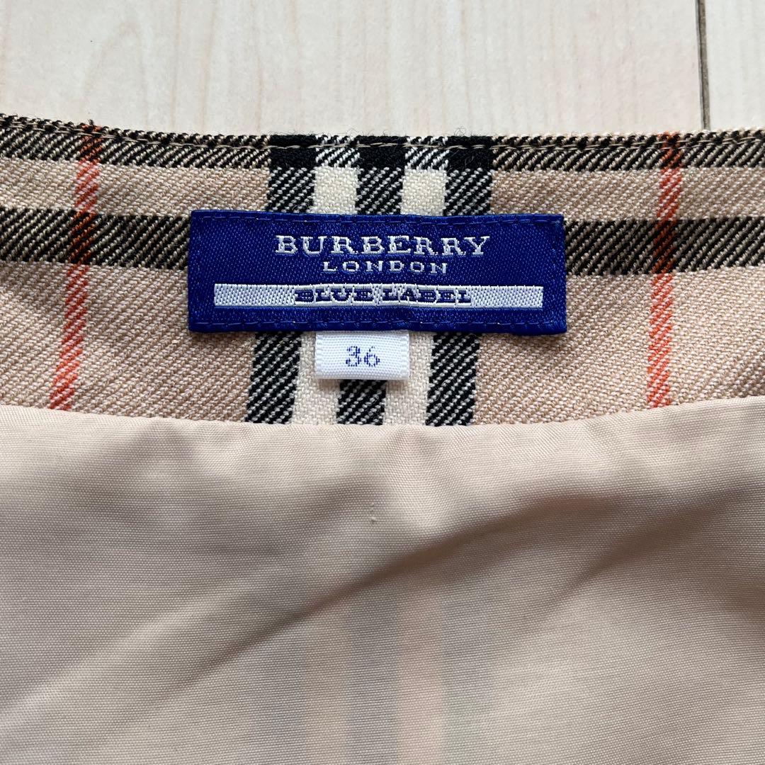 Y2Kバーバリーブルーレーベル ノバチェック ティアード フリル ミニ スカート