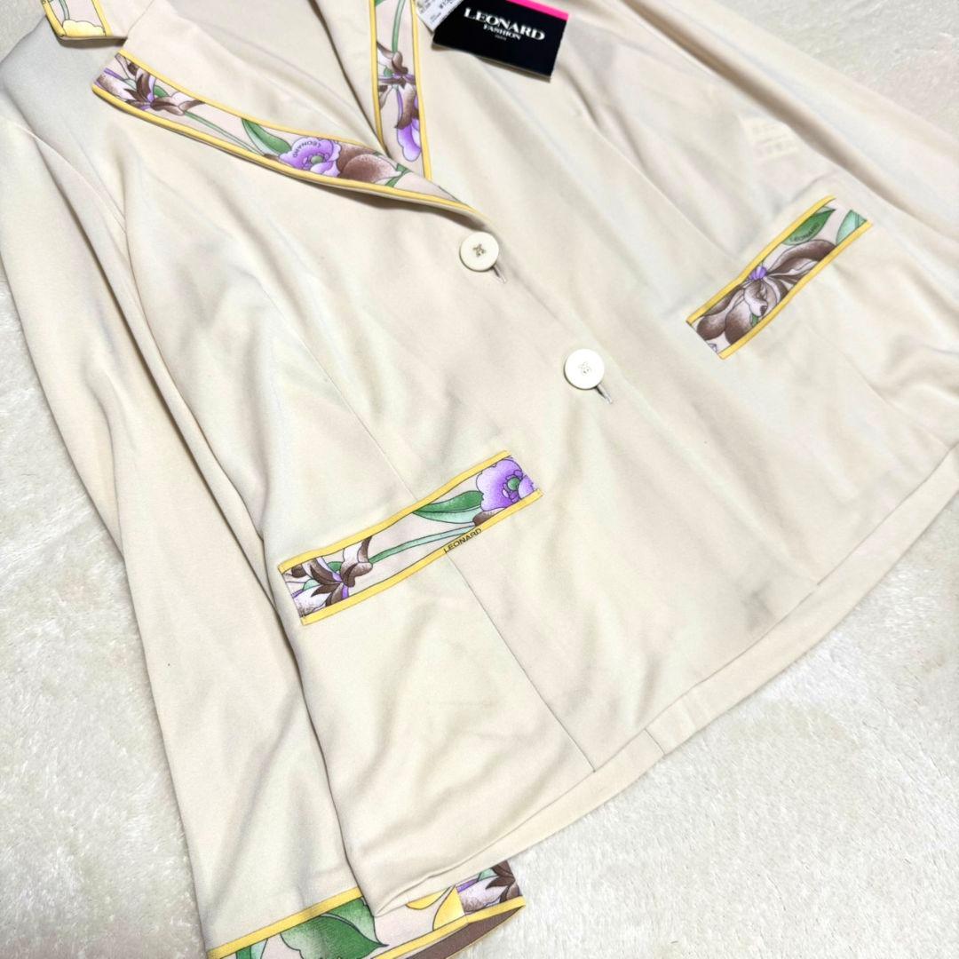 タグ付 レオナール カンカン トリム 大きいサイズ ジャケット 羽織り LL