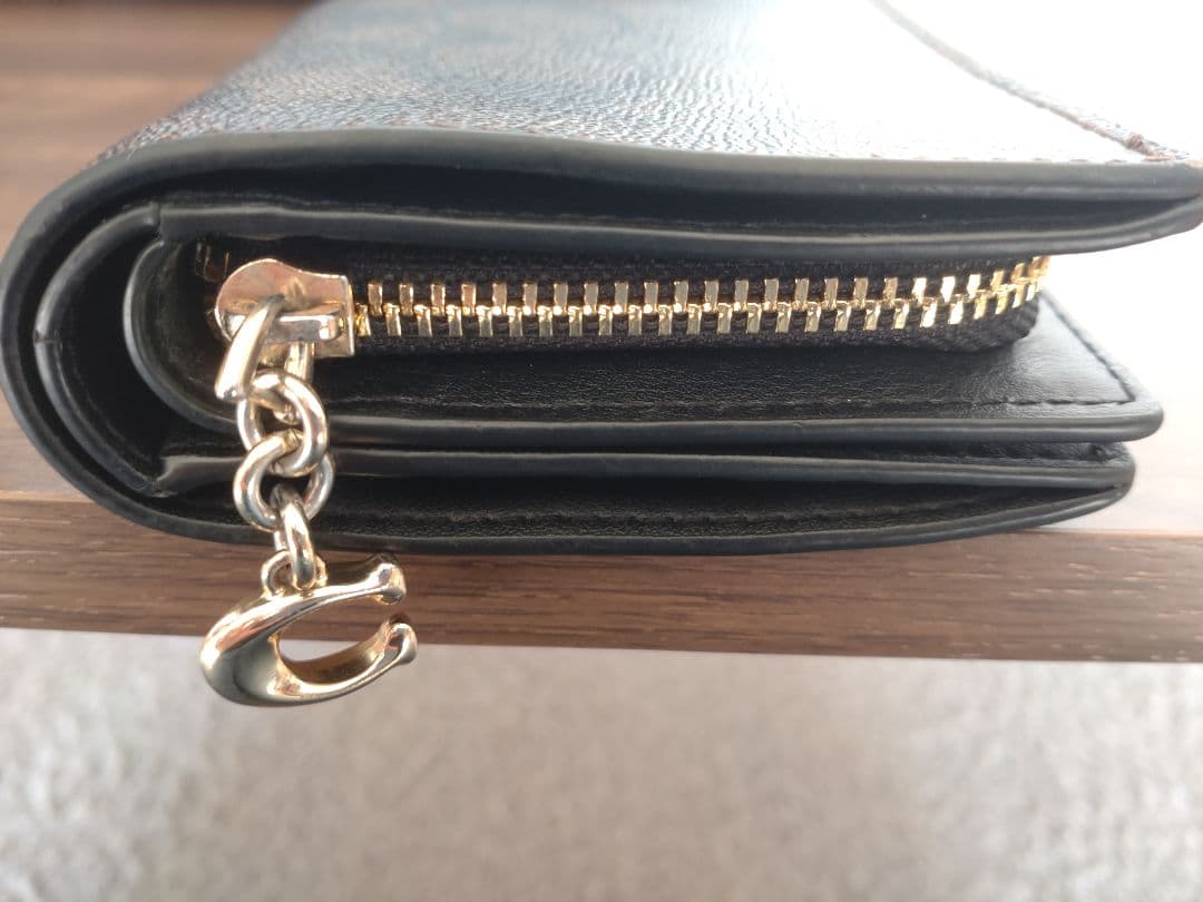 ☆いちページ☆ COACH 濃茶×ブラック　レザーバック＆財布セット