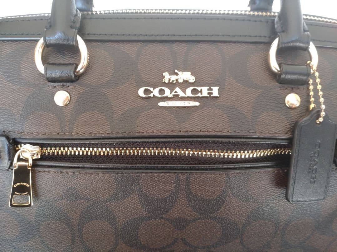 ☆いちページ☆ COACH 濃茶×ブラック　レザーバック＆財布セット