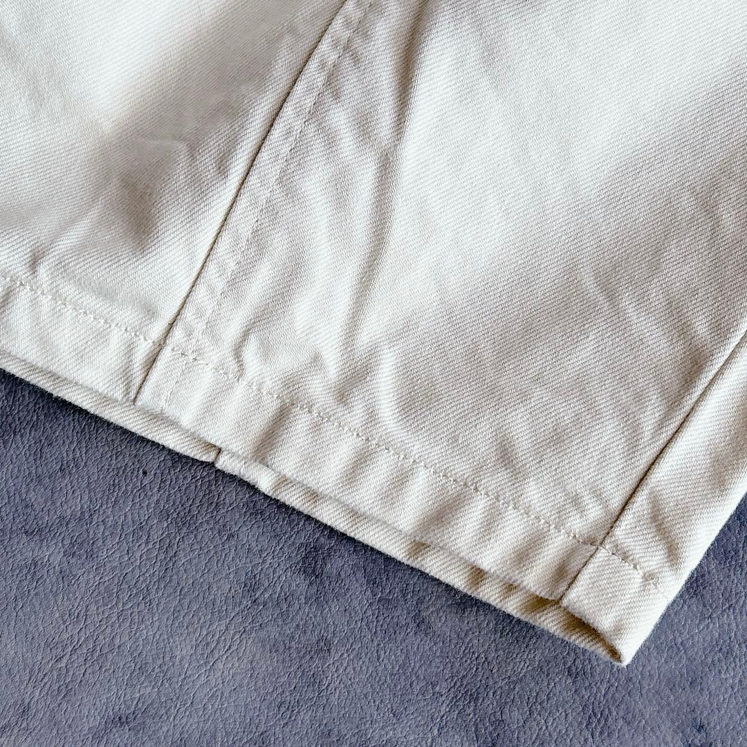 D.M.G ⿻ フレンチドリル アーモンドパンツ ルーズ 白 ボールパンツ 春