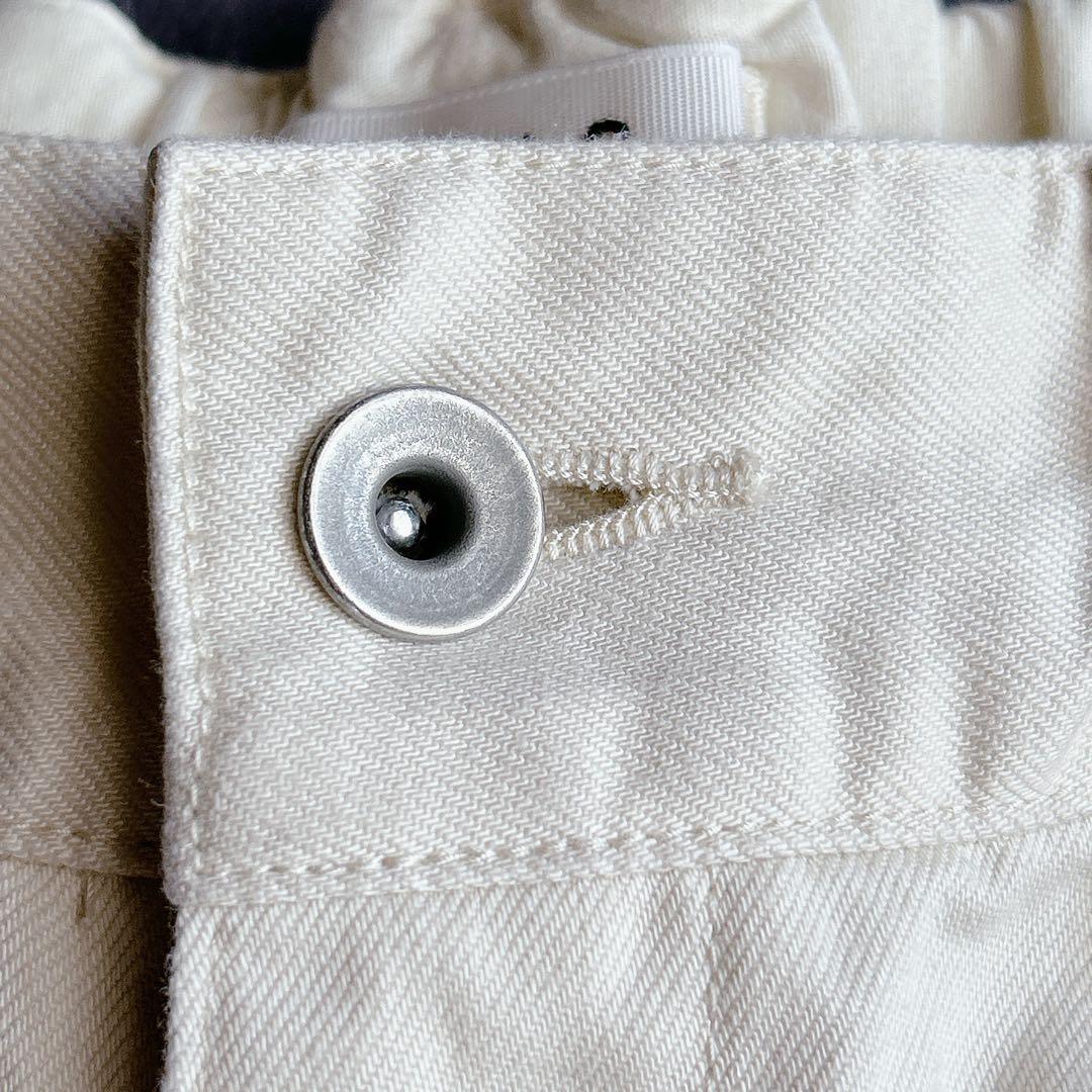 D.M.G ⿻ フレンチドリル アーモンドパンツ ルーズ 白 ボールパンツ 春