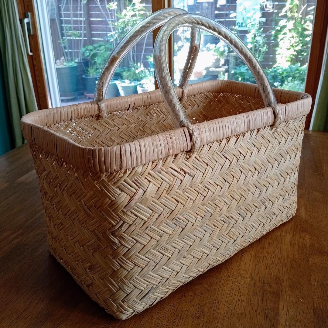 鳥越スズ竹細工【市場かご】大サイズ：岩手県二戸職人の手作り工芸品