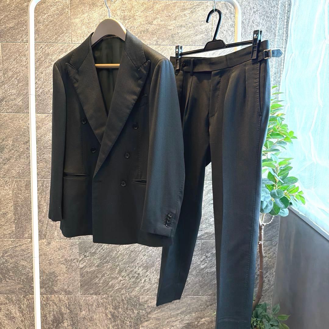 ナノユニバース別注　リングジャケット　ダブルセットアップ秋冬　ダークグリーン44