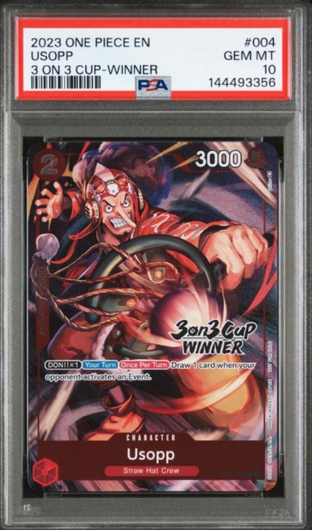 PSA10 世界10枚 ウソップ 3on3 winner 英語 ワンピースカード
