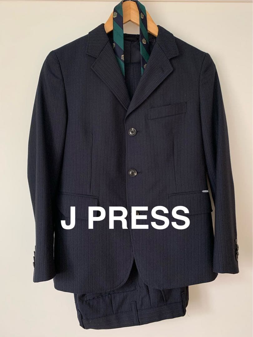 ジェイプレス　フォーマルスーツ上下　150cm 濃紺　ストライプ　ネクタイ付