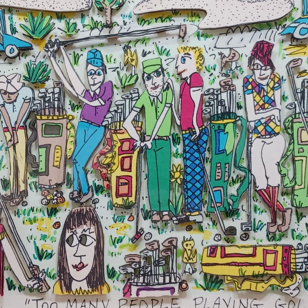 専用Y2279 ジェームス・リジィ 3D シルクスクリーン ゴルフ 額装