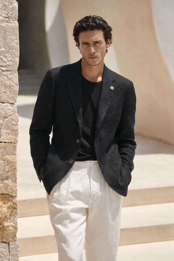 LARDINI ラルディーニ テーラード ジャケット ブラック 44 S〜M