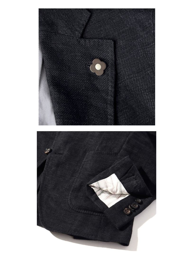 LARDINI ラルディーニ テーラード ジャケット ブラック 44 S〜M