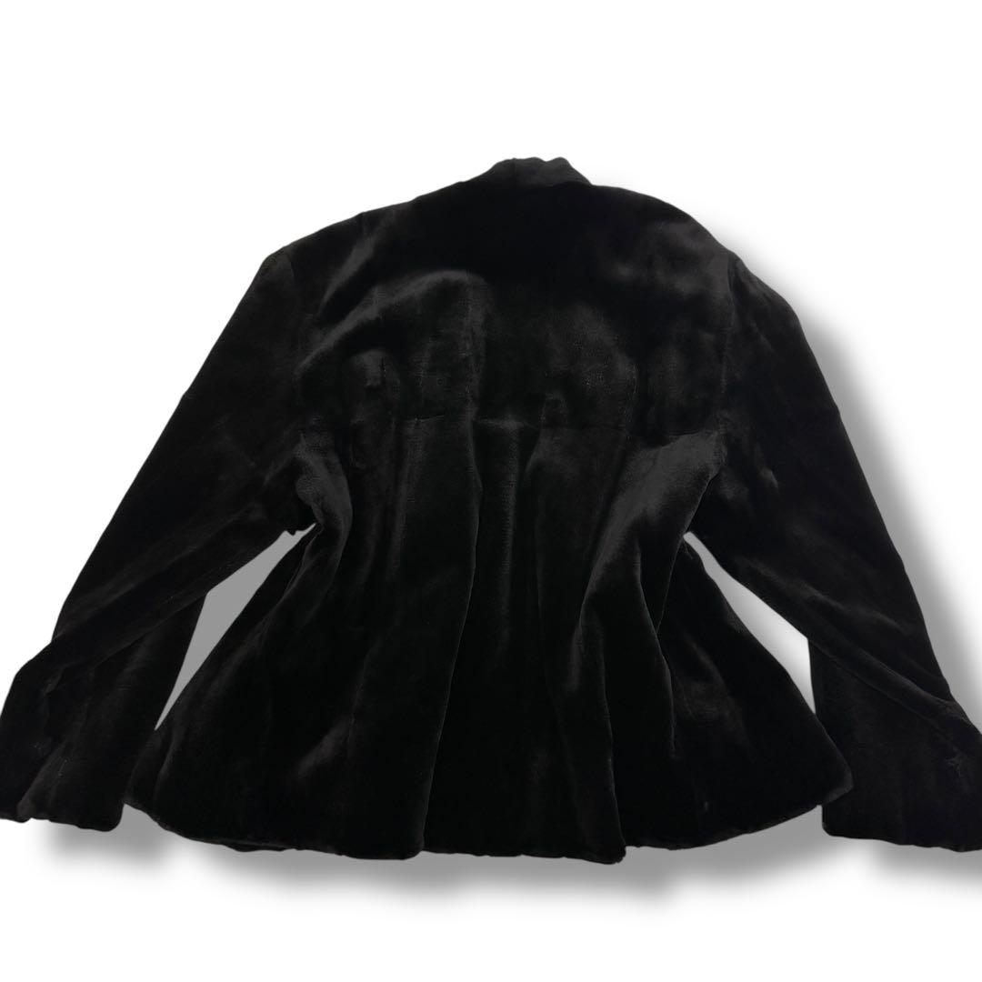 エンバ 1995 毛皮 リアルファーコート シェアードミンク ノーカラー 総柄