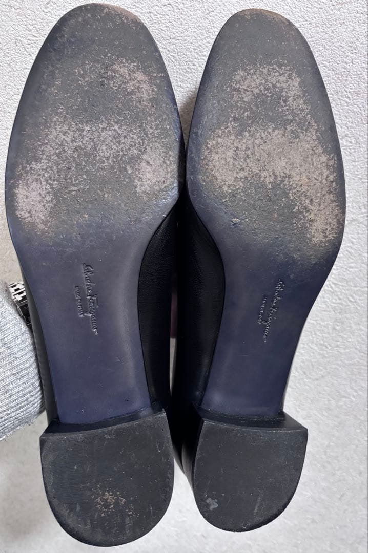 さ*る様 美品　ブラック　ヒールローファー　24.5〜25cm