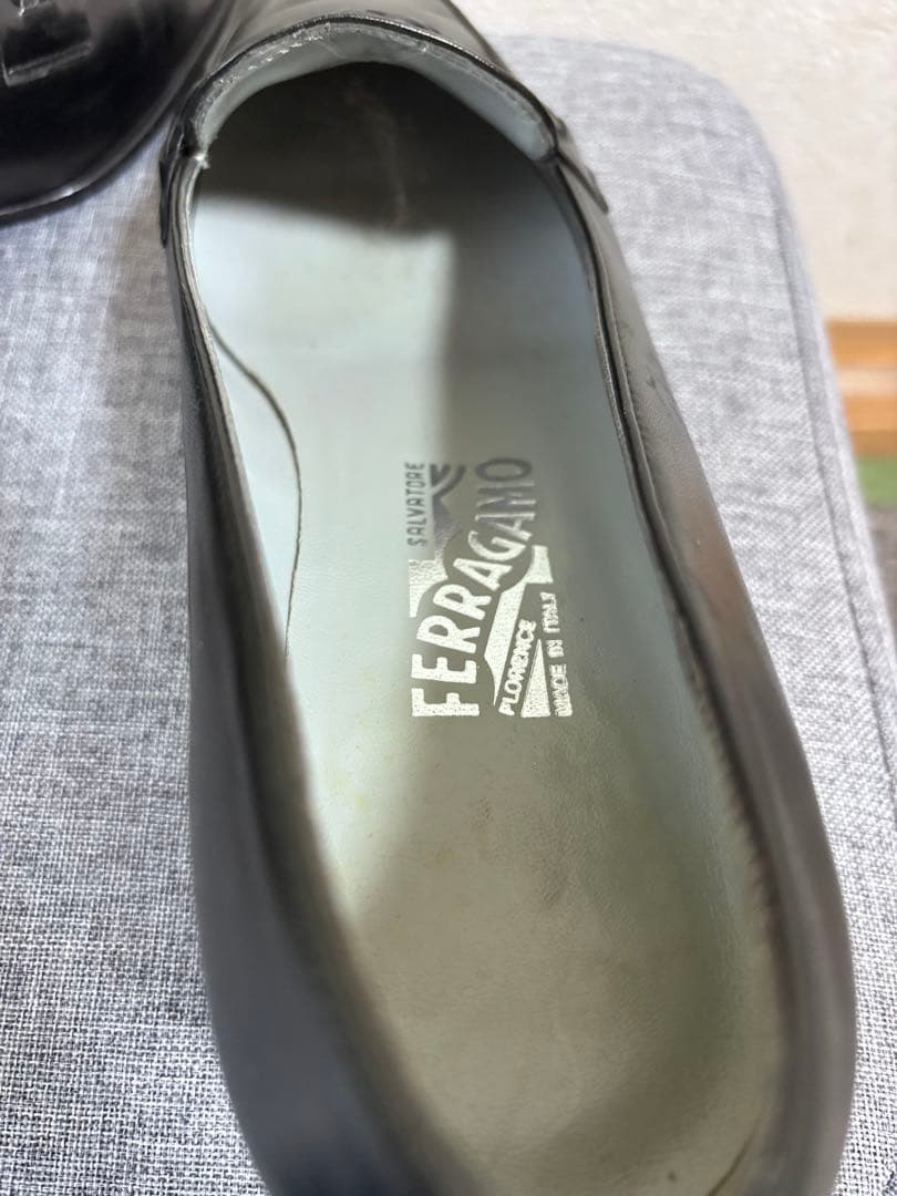 さ*る様 美品　ブラック　ヒールローファー　24.5〜25cm