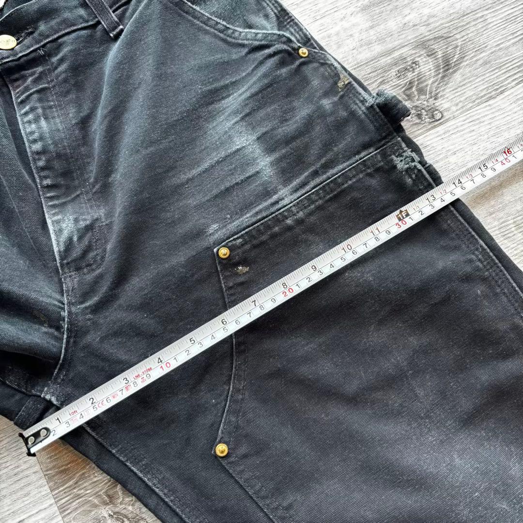 【USA製】カーハートダブルニー B01ブラック W34 墨黒フェード #624