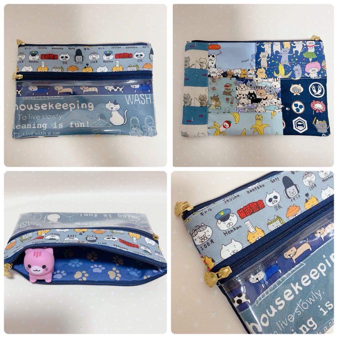 チャッピー。 A4サイズ トートバッグ ポーチ ねこ生地パッチワーク