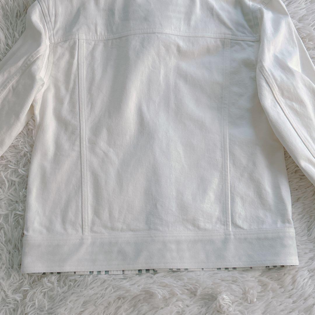 美品✨ バーバリーブラックレーベル デニムジャケット ノバチェック 白 M