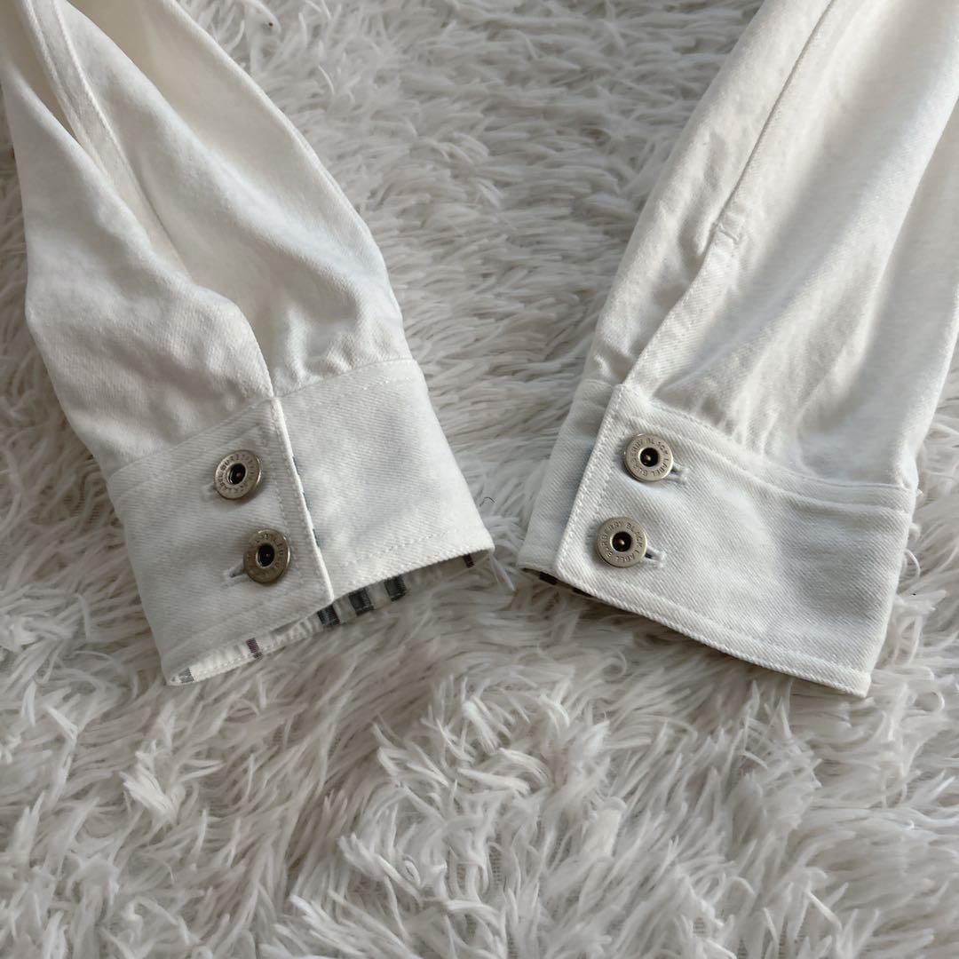 美品✨ バーバリーブラックレーベル デニムジャケット ノバチェック 白 M